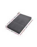 Giselle Bedding Double Size Folding Foam Mattress Portable Bed Mat Velvet Dark Grey Artiss