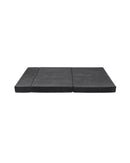 Giselle Bedding Double Size Folding Foam Mattress Portable Bed Mat Velvet Dark Grey Artiss