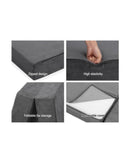 Giselle Bedding Double Size Folding Foam Mattress Portable Bed Mat Velvet Dark Grey Artiss
