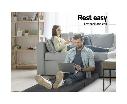 Giselle Bedding Folding Foam Portable Mattress Grey Artiss