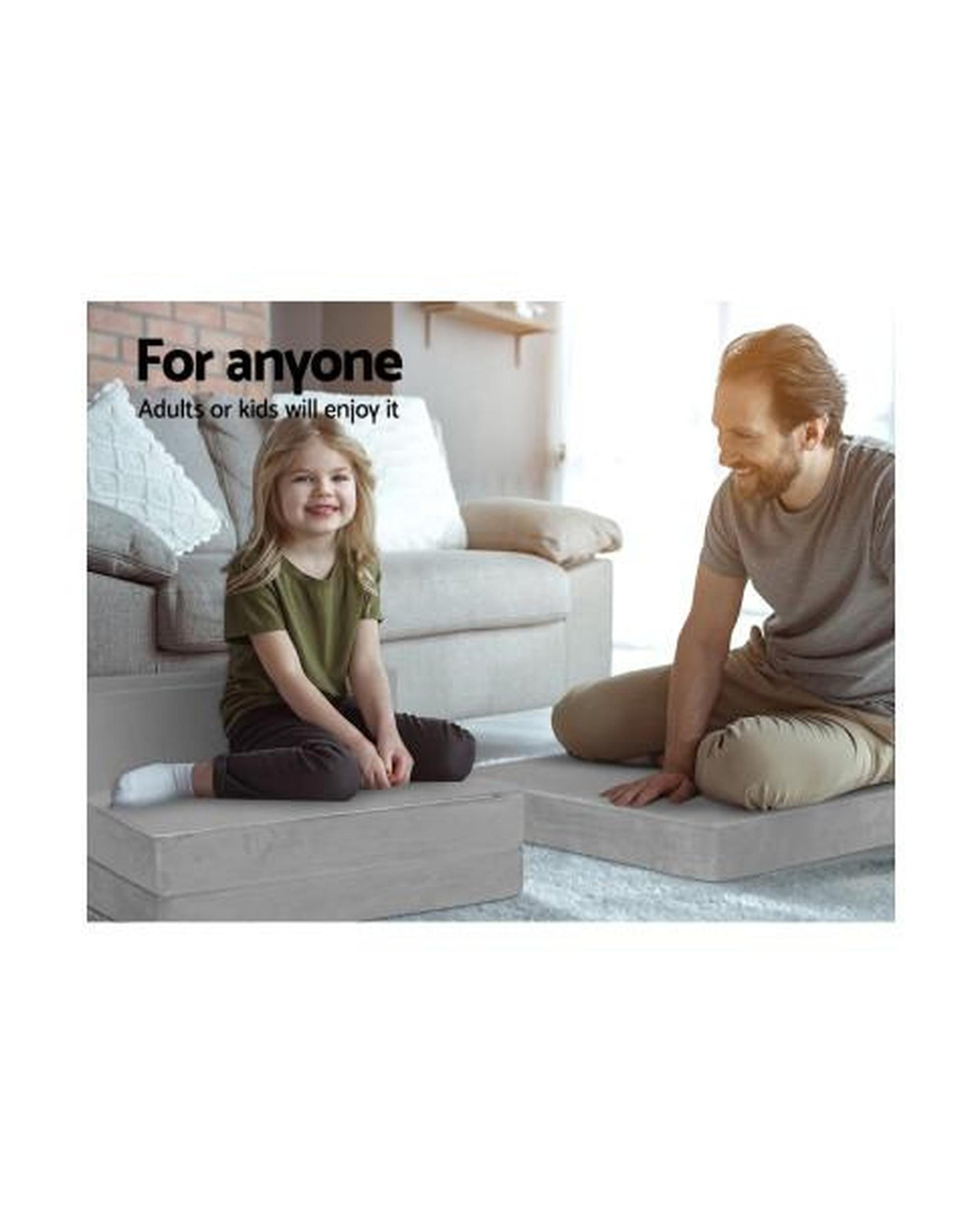 Giselle Bedding Folding Foam Mattress Portable Sofa Bed Lounge Chair Velvet Light Grey Artiss