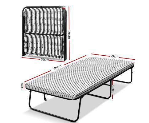 Compact Foldable Bed - White Artiss