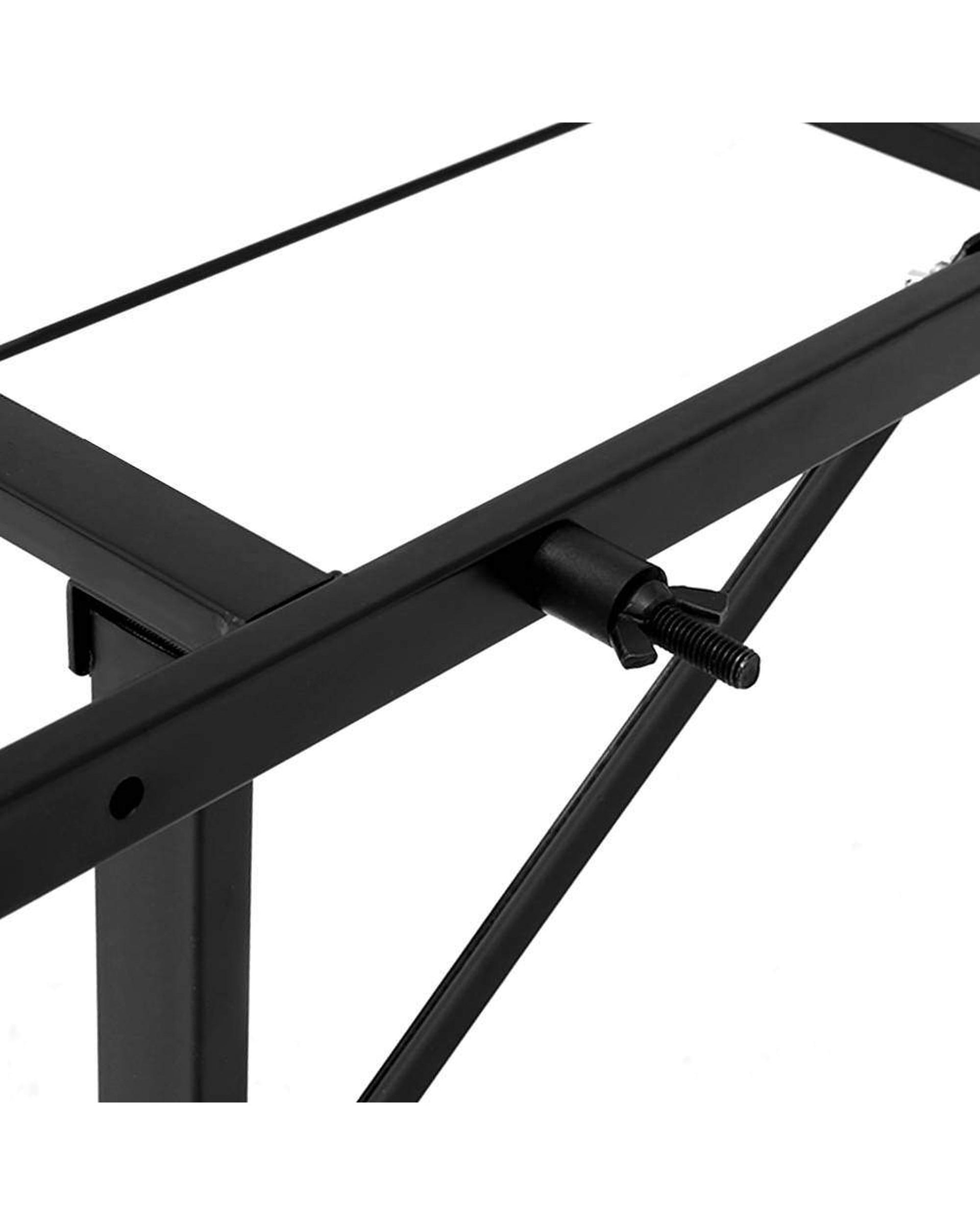 Foldable Double Metal Bed Frame - Black Artiss