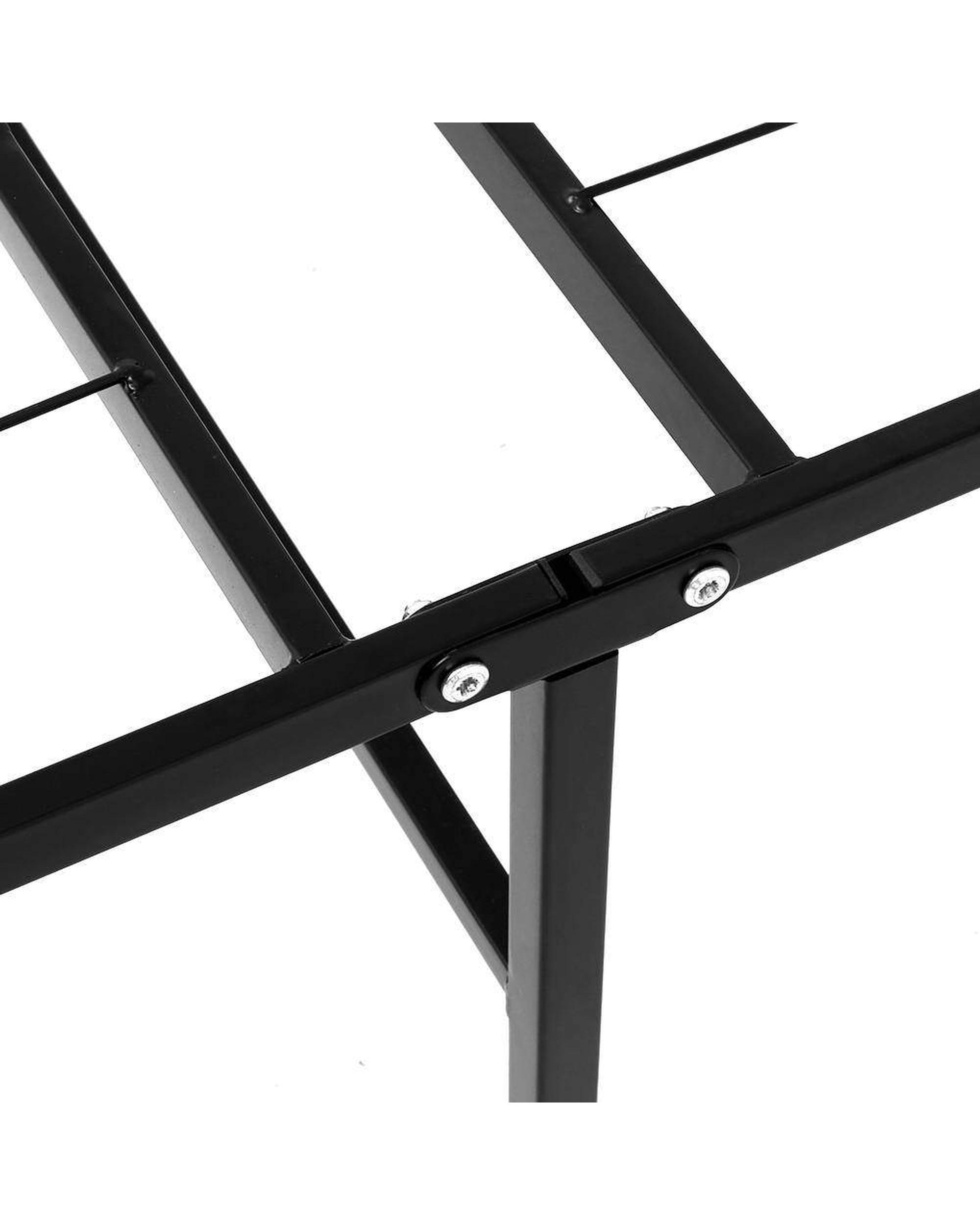 Foldable Double Metal Bed Frame - Black Artiss