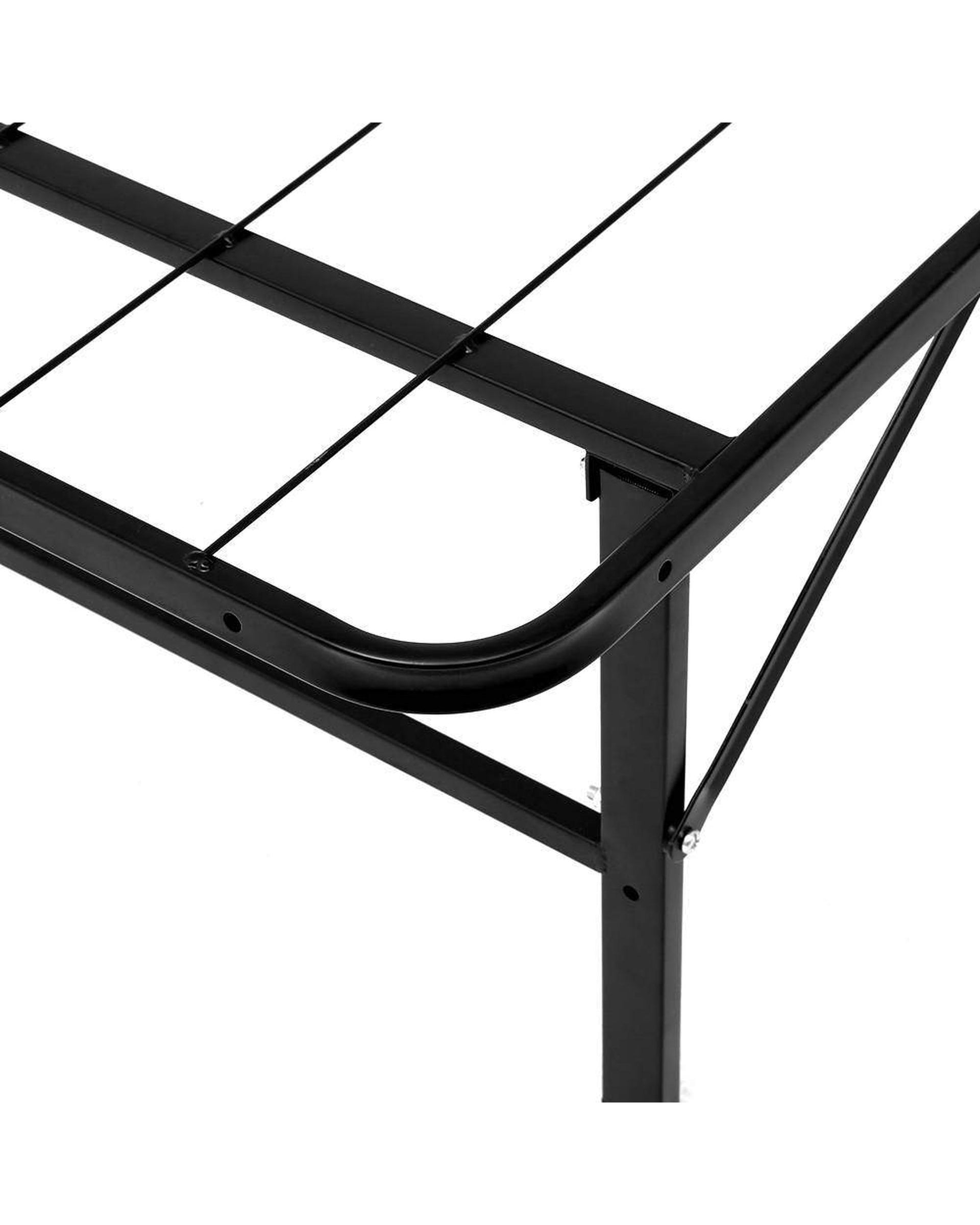 Foldable Double Metal Bed Frame - Black Artiss