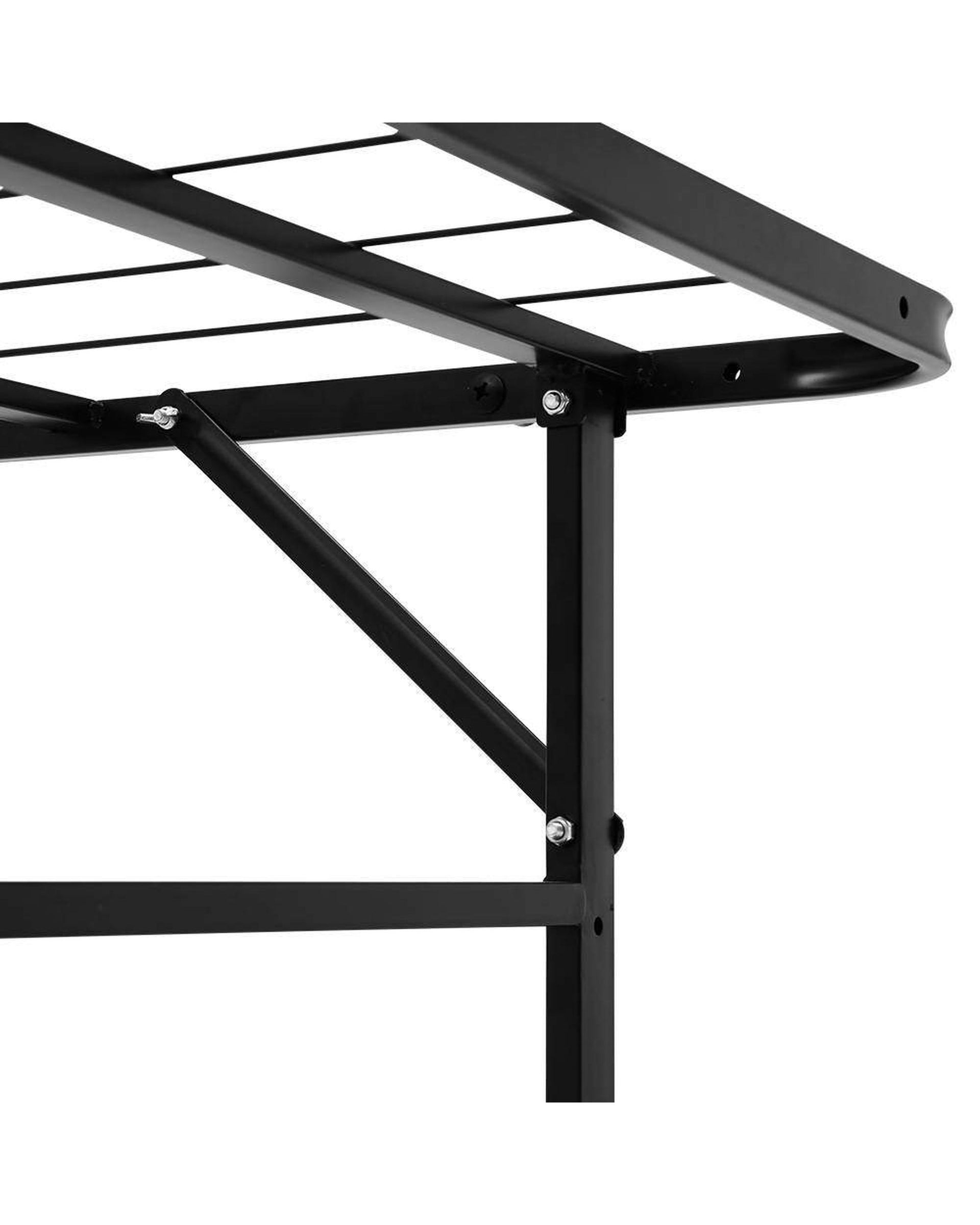 Foldable Double Metal Bed Frame - Black Artiss