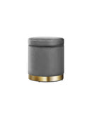 Round Velvet Ottoman Foot Stool Foot Rest Pouffe Pouf Padded Seat Living Room - Charcoal Grey Artiss