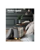 Round Velvet Ottoman Foot Stool Foot Rest Pouffe Pouf Padded Seat Living Room - Charcoal Grey Artiss