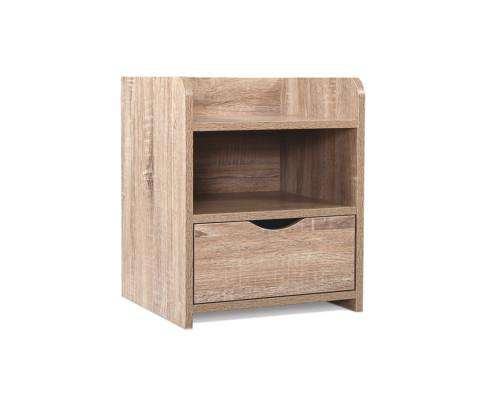 Bedside Table Drawer - Oak Brown Artiss