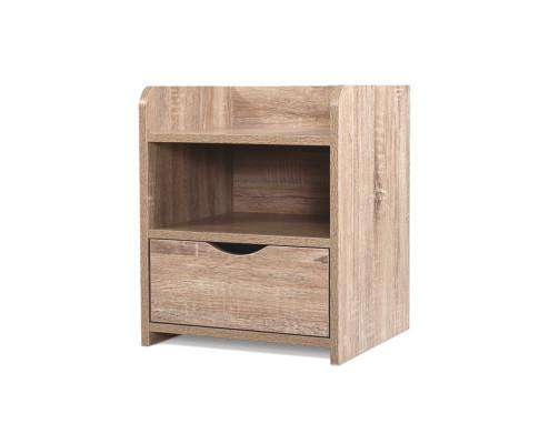 Bedside Table Drawer - Oak Brown Artiss