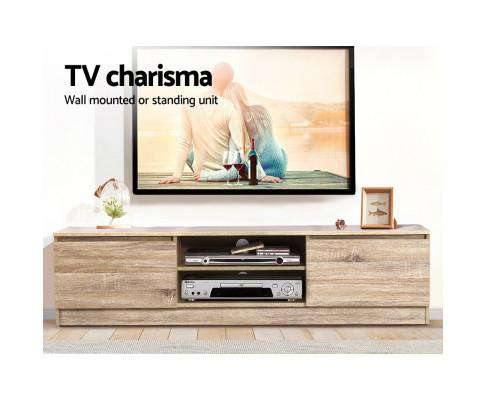 160CM TV Stand Entertainment Unit Lowline Storage Cabinet Wooden Artiss