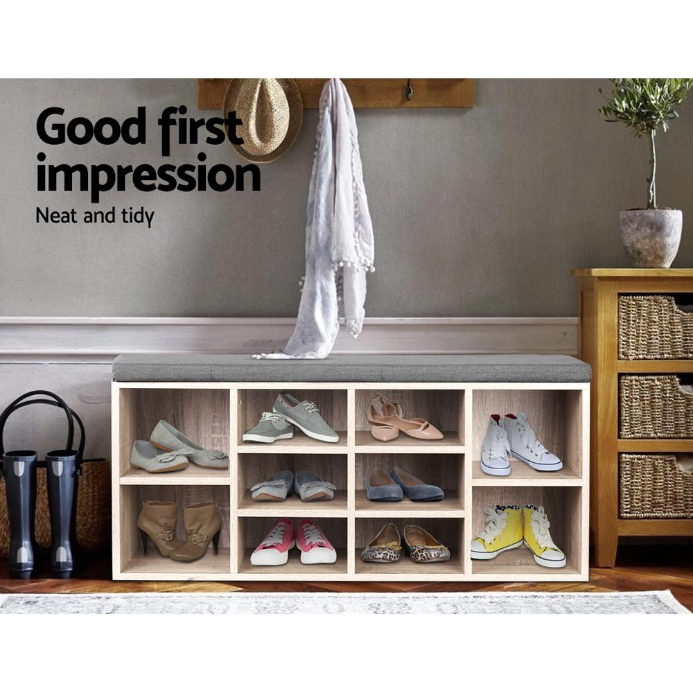 Bench Wooden Shoe Rack Storage Artiss