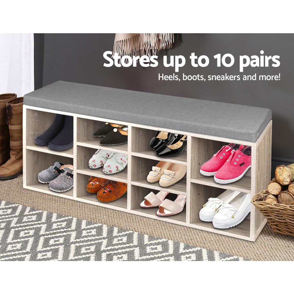 Bench Wooden Shoe Rack Storage Artiss