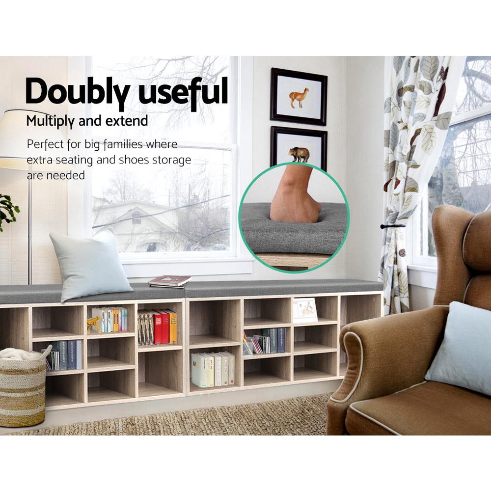 Bench Wooden Shoe Rack Storage Artiss