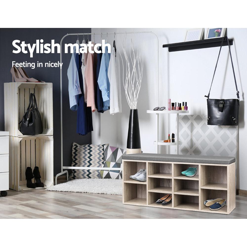 Bench Wooden Shoe Rack Storage Artiss