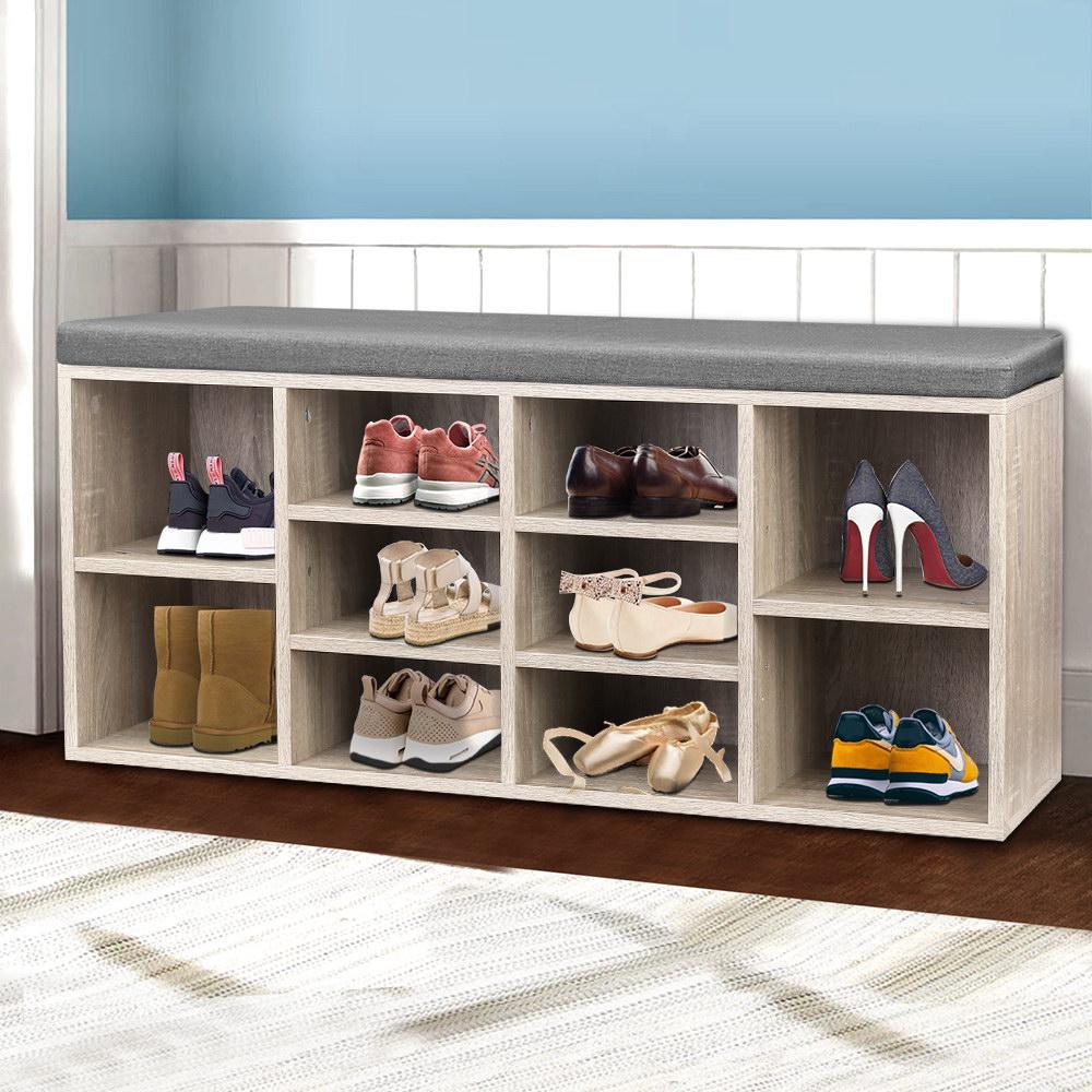 Bench Wooden Shoe Rack Storage Artiss