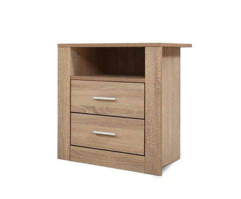 Bedside Tables Drawers Storage Cabinet Shelf Side End Table Oak Artiss