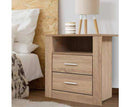 Bedside Tables Drawers Storage Cabinet Shelf Side End Table Oak Artiss