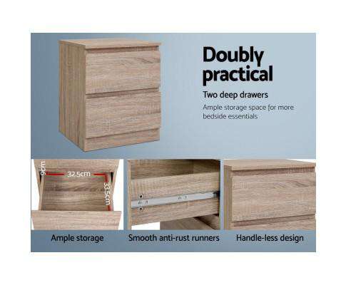 Bedside Tables Drawers Artiss