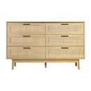 Artiss 6 Chest of Drawers Rattan Tallboy Cabinet Bedroom Clothes Storage Wood Artiss
