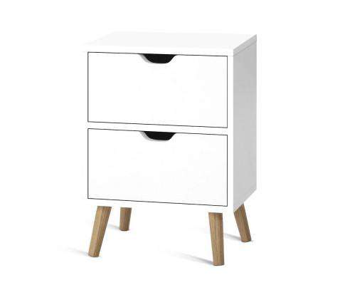 Bedside Tables Drawers Side Table Nightstand White Storage Cabinet Wood Artiss