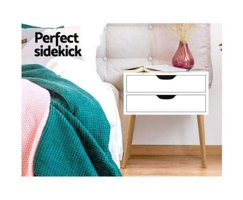 Classic Wood Bedside Table Artiss