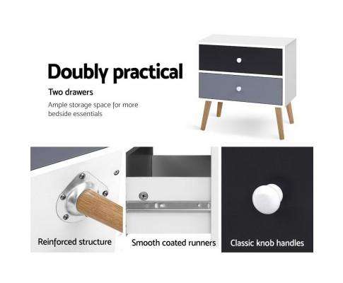 Classic Multi Bedside Table Artiss