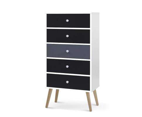 Five Chest of Drawers - Black Artiss