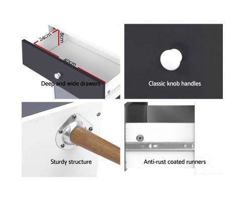 Five Chest of Drawers - Black Artiss