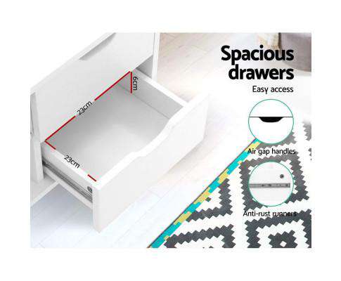 TV Cabinet Entertainment Unit Stand Wooden Scandinavian 120cm White Artiss