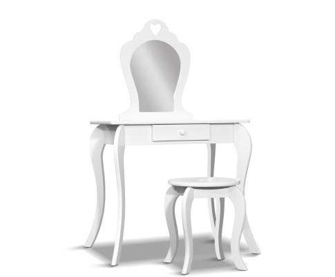 Keezi Kids Vanity Dressing Table Stool Set Mirror Drawer Children Makeup White Artiss