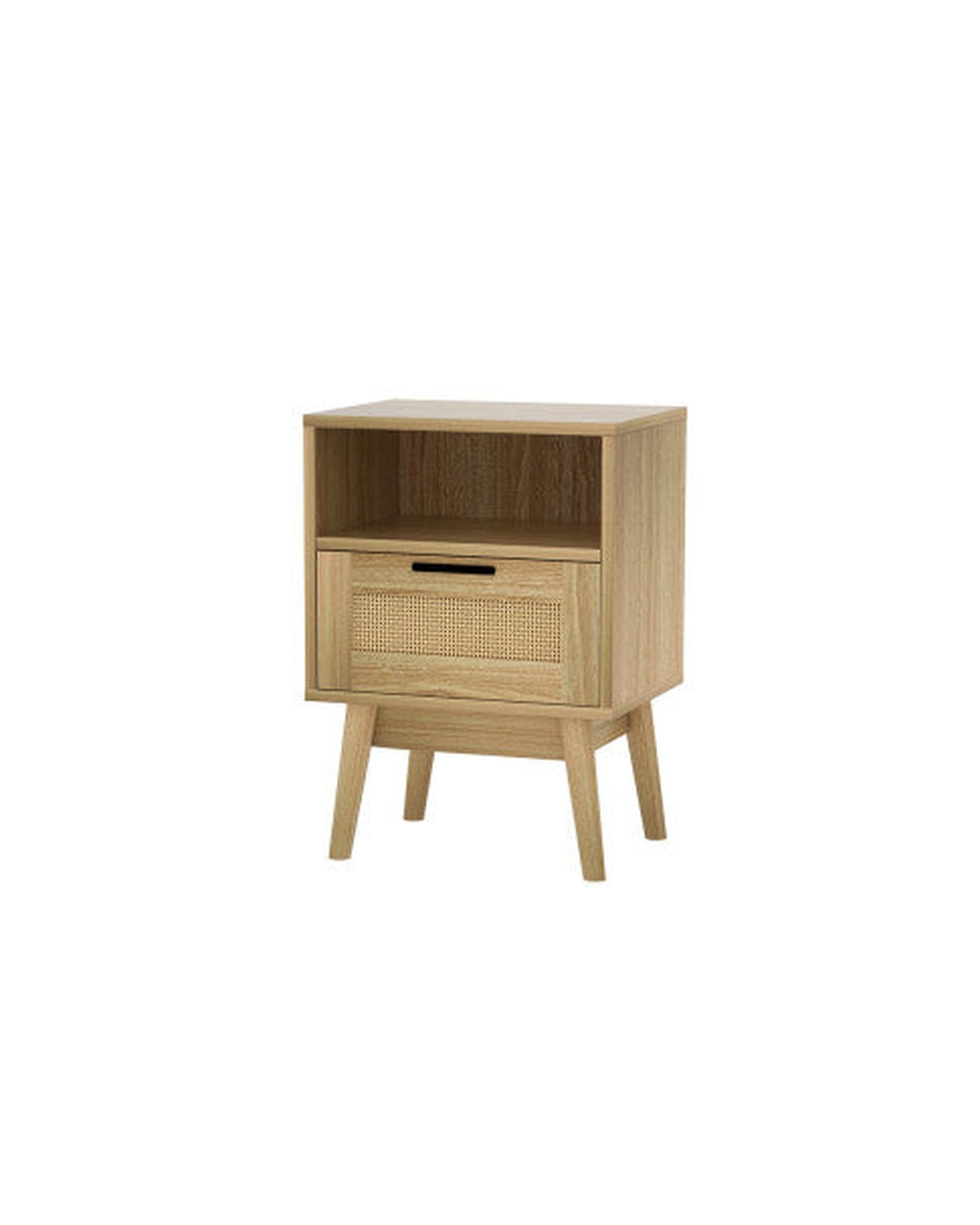 Bedside Tables Rattan Drawers Side Table Nightstand Storage Cabinet Wood Artiss