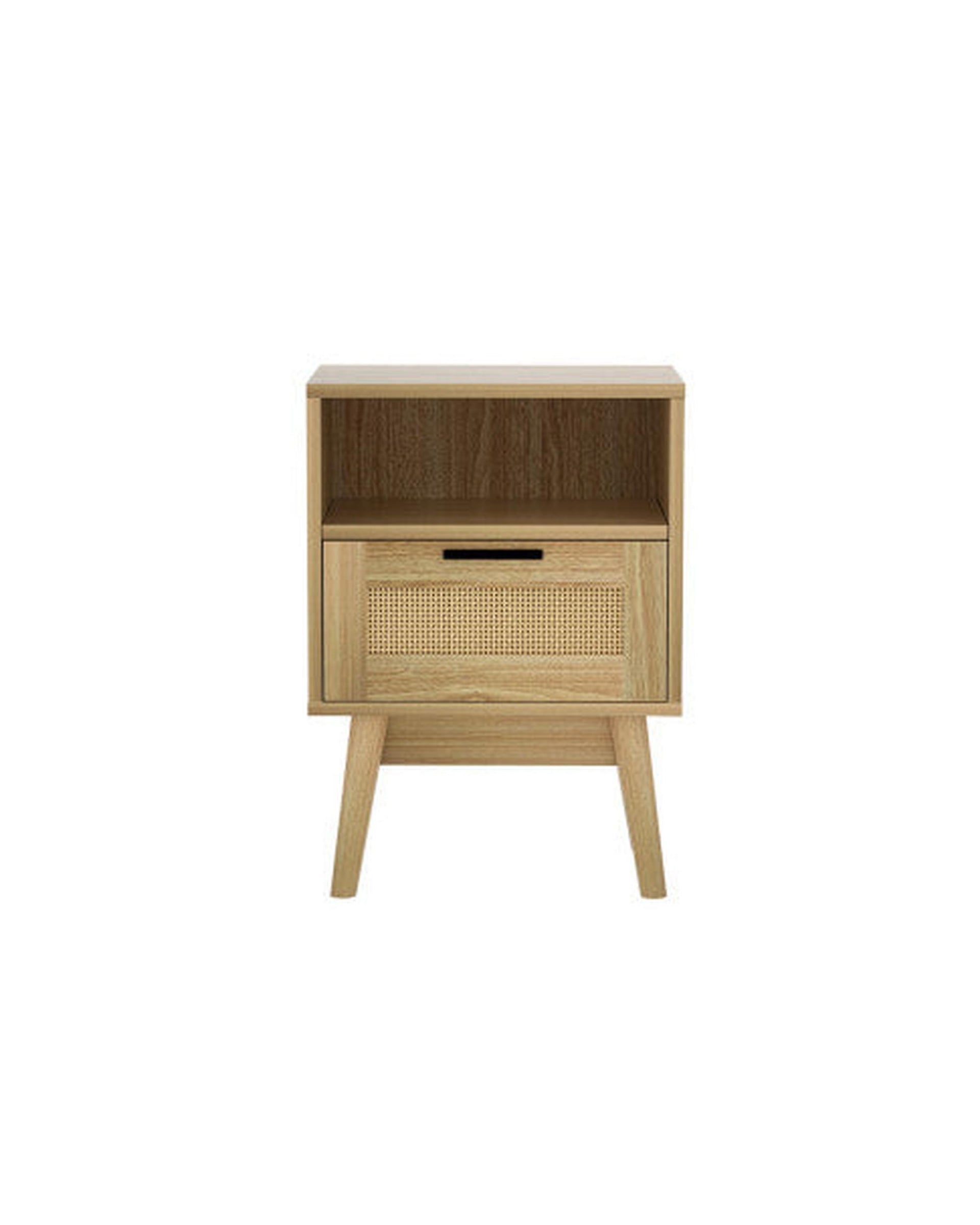 Bedside Tables Rattan Drawers Side Table Nightstand Storage Cabinet Wood Artiss
