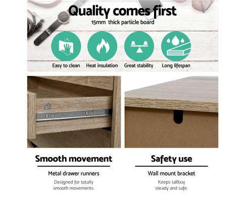 Six Chest of Drawers Neat Oak Artiss