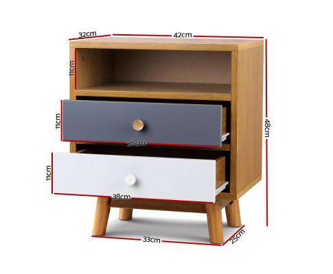 Wooden Beside Table Artiss