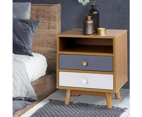 Wooden Beside Table Artiss