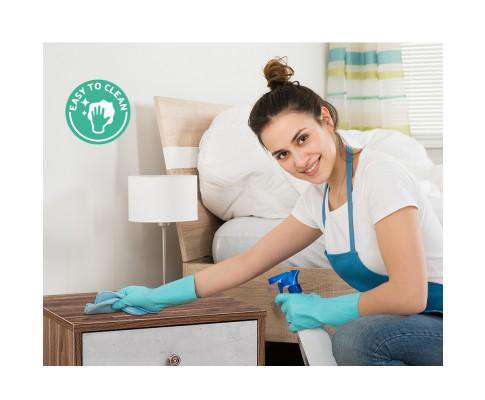 Bedside Table with Drawer - Grey & Walnut Artiss