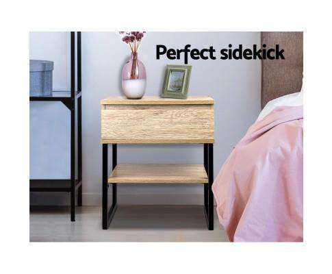 Chest Style Metal Bedside Table Artiss