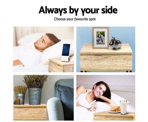 Chest Style Metal Bedside Table Artiss