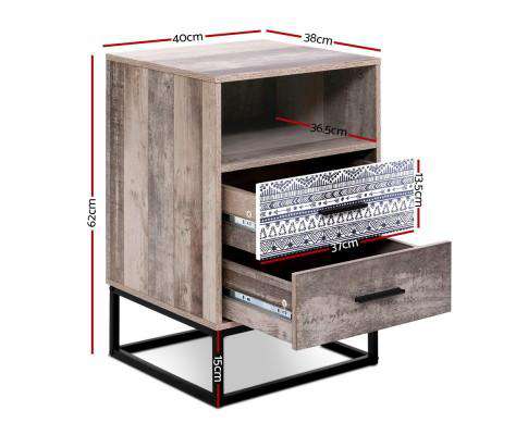 Bedside Tables Wood Designer Artiss