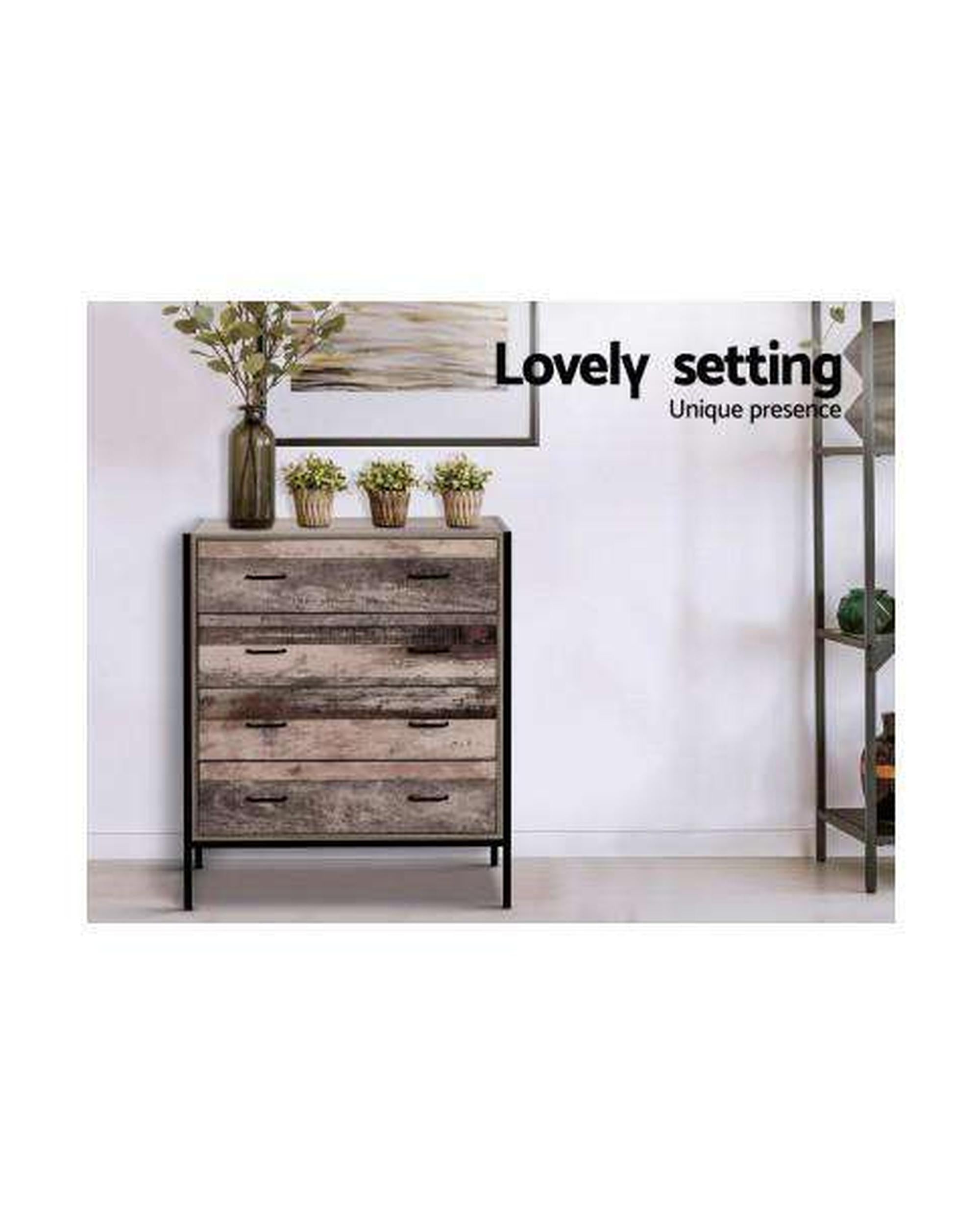 Chest of Drawers - Industrial Rustic Artiss