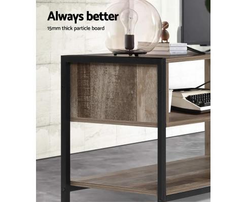 TV Cabinet Entertainment Unit Stand Storage Wood Industrial Rustic 124cm Artiss