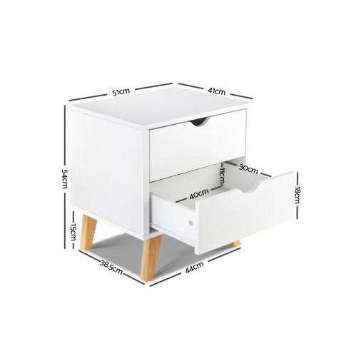 Modern Wooden Bedside Table Artiss