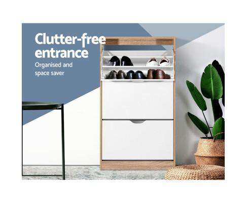 36 Pairs Shoe Cabinet Rack Organiser Storage Shelf Wooden Artiss