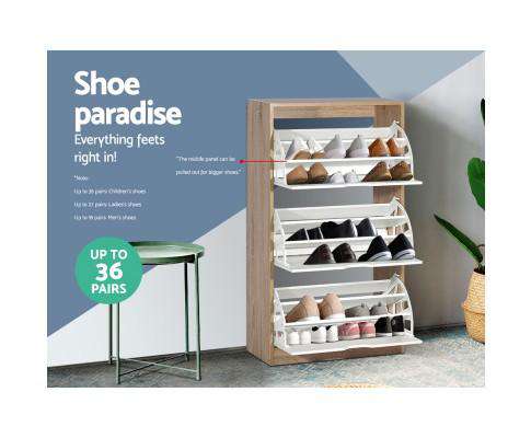 36 Pairs Shoe Cabinet Rack Organiser Storage Shelf Wooden Artiss