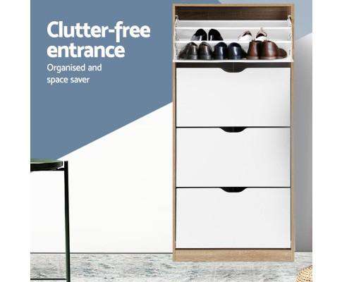 48 Pairs Shoe Cabinet Rack Organiser Storage Shelf Wooden Artiss