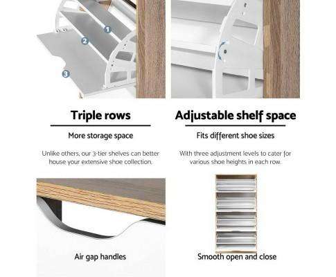 48 Pairs Shoe Cabinet Rack Organiser Storage Shelf Wooden Artiss