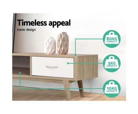 TV Cabinet Entertainment Unit Stand Storage Drawer Scandinavian 180cm Oak Artiss