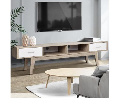 TV Cabinet Entertainment Unit Stand Storage Drawer Scandinavian 180cm Oak Artiss