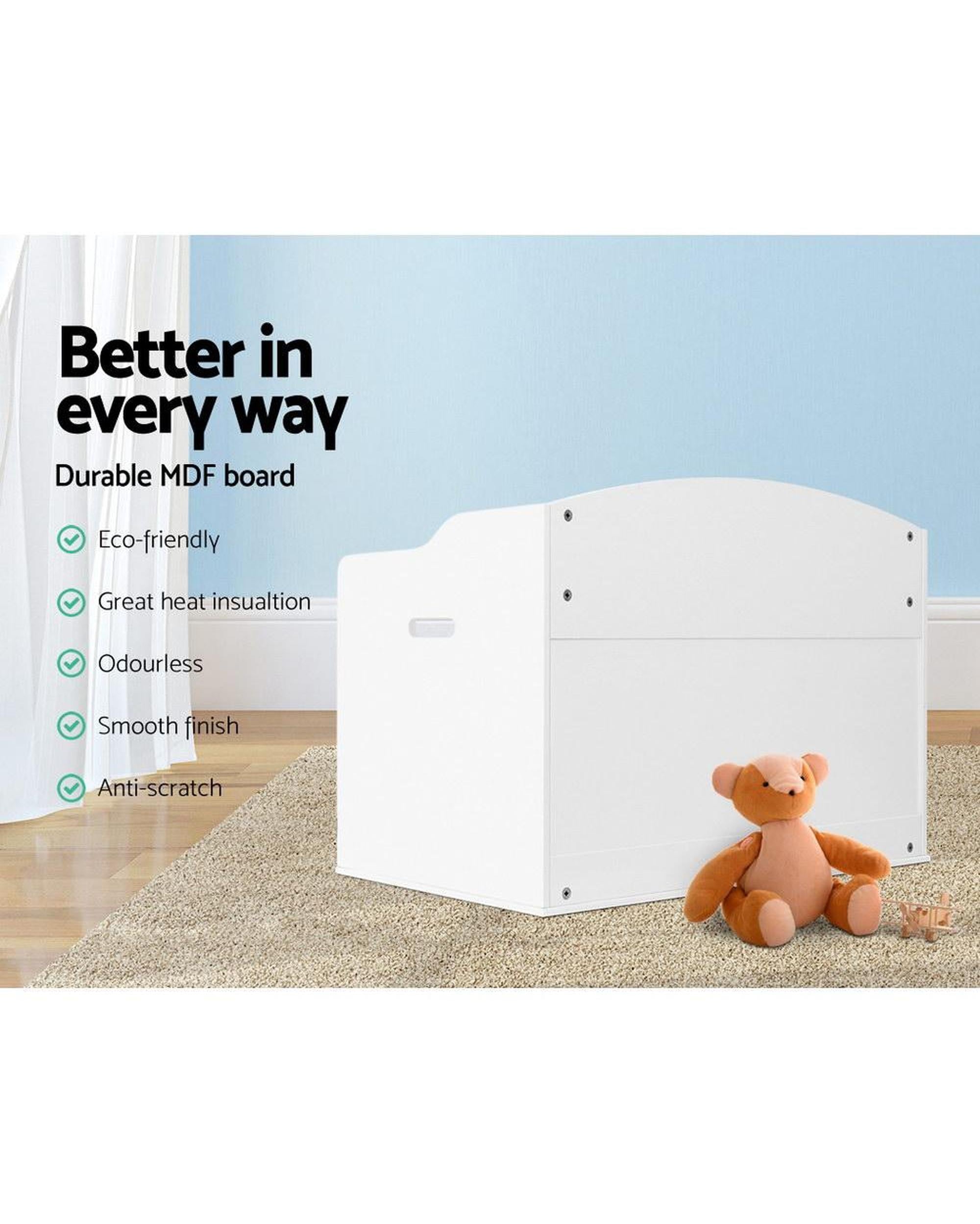 Kids Toy Chest Storage Bench Cabinet Organiser Blanket Children Clothes Artiss